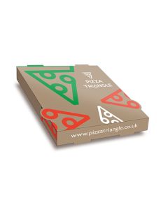 PIZZA TRIANGLE - Pizza Box Brown Paper - 3col - 20x20x4 - 8inch - 100pz