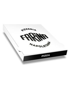 FARINA - Pizza Box White Paper - 1col - 32x32x4 - 12.5x12.5x1.5inch - 100 pz