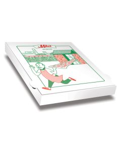MIKE'S - Pizza Box White Paper - 2col - 32x32x4 - 12.5x12.5x1.5 - 100 pz
