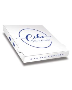 CIBO DELI & KITCHEN - Pizza Box White Paper - 1col - 18x18x4 - 7inch - 100pz