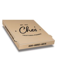 CHES - Pizza Box Brown Paper - 1col - 33x33x4 - 13x13x1.5inch - 100 pz