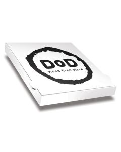 DOD PIZZA - Pizza Box White Paper - 1col - 32x32x4 - 12.5x12.5x1.5 - 100 pz