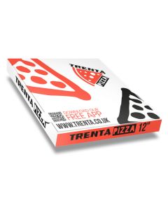 TRENTA - Pizza Box White Paper - 2col - 32x32x4 - 12.5x12.5x1.5inch - 100 pz