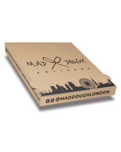 MAD DOUGH - Pizza Box White Paper - 1col - 32x32x4 - 12.5x12.5x1.5inch - 100 pz