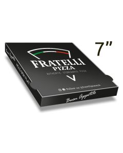 FRATELLI PIZZA - Pizza Box White Paper - 3col - 20x20x4 - 8x8x1.5 - 100 pz