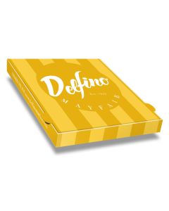 DELFINO GIALLO / ARANCIONE - Pizza Box Patinato - 2col - 33x33x3.5 - 13inch - 100 pz