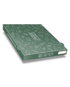 BASE FACE PIZZA - Pizza Box White Paper - 1col - 31x31x4 - 12x12x1.5inch - 100 pz