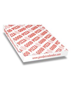 GOOD PIZZA Pizza Box White Paper - 1col - 30x30x4 - 11.7x11.7x1.5inch - 100 pz