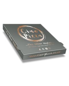CIAO PIZZA - Pizza Box White Paper - 2col - 32x32x4 - 12.5x12.5x1.5inch - 100 pz