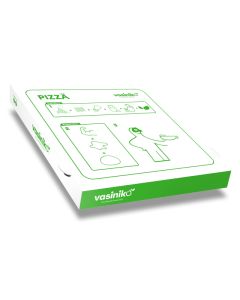 VASINIKO - Pizza Box White Paper - 1col - 33x33x4 - 13x13x1.5 inch - 100 pz