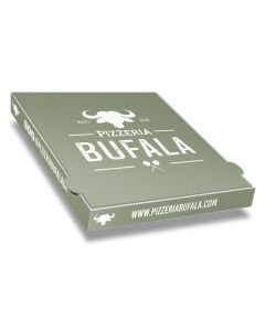 PIZZERIA BUFALA - Pizza Box Aluminio - 1col - 32x32x4 - 12.5x12.5x1.5 inch - 100 pz