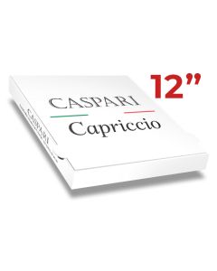CASPARI - Pizza Box White Paper - 3col - 32x32x4 - 12.5x12.5x1.5inch - 100 pz
