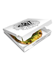 081 NEAPOLITAN - Pizza Box White Paper - 1col - 32x32x4 - 12.5x12.5x1.5inch - 100 pz