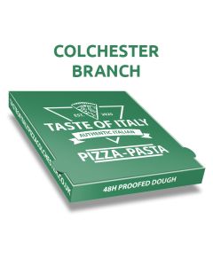 TASTE OF ITALY COLCHESTER - Pizza Box White Paper - 1col - 33x33x4 - 13x13x1.5 - 100 pz